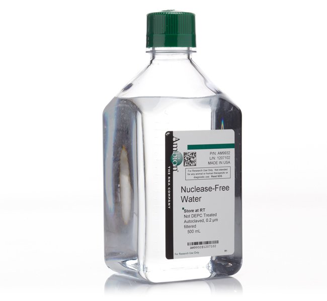 Nuclease-Free Water (not DEPC-Treated), 1x500mL